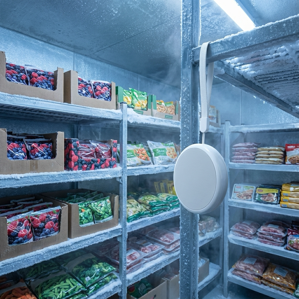 Bluetooth temperature sensor in commercial freezer