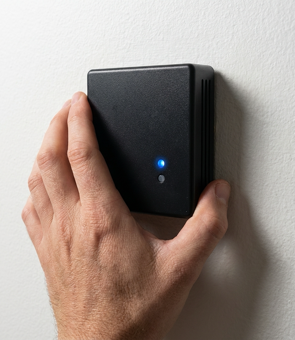 BM Gateway mounted on wall for Bluetooth sensor connectivity